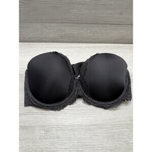 Victoria Secret Bra Dream Angels 32DD Black Lace Trim No 32DD